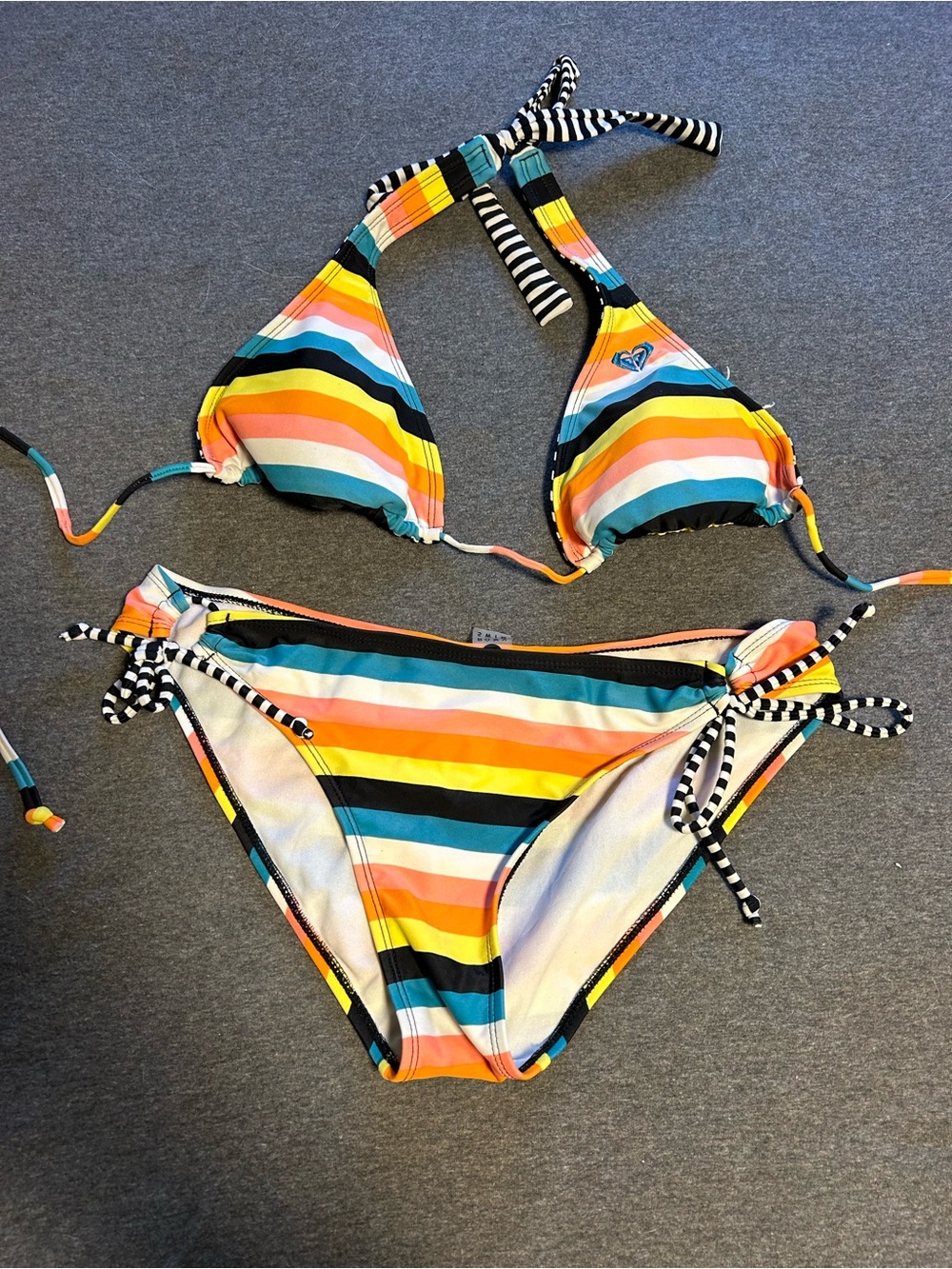 Roxy Striped Tie Bikini
